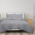 Royale Linens Silver Duvet Cover King Size - 3 Piece Bedding Comforter Covers - Zipper Closure - 1 King Duvet Cover 104X90 Inche