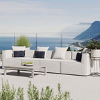 Modway Eei-4381-Whi Saybrook Outdoor Patio Upholstered 4-Piece Sectional Sofa, White