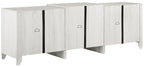 Crosley Furniture Ronin Low Profile Tv Stand For 75+ Inch Tvs, Entertainment Center With Storage Shelves, Whitewash