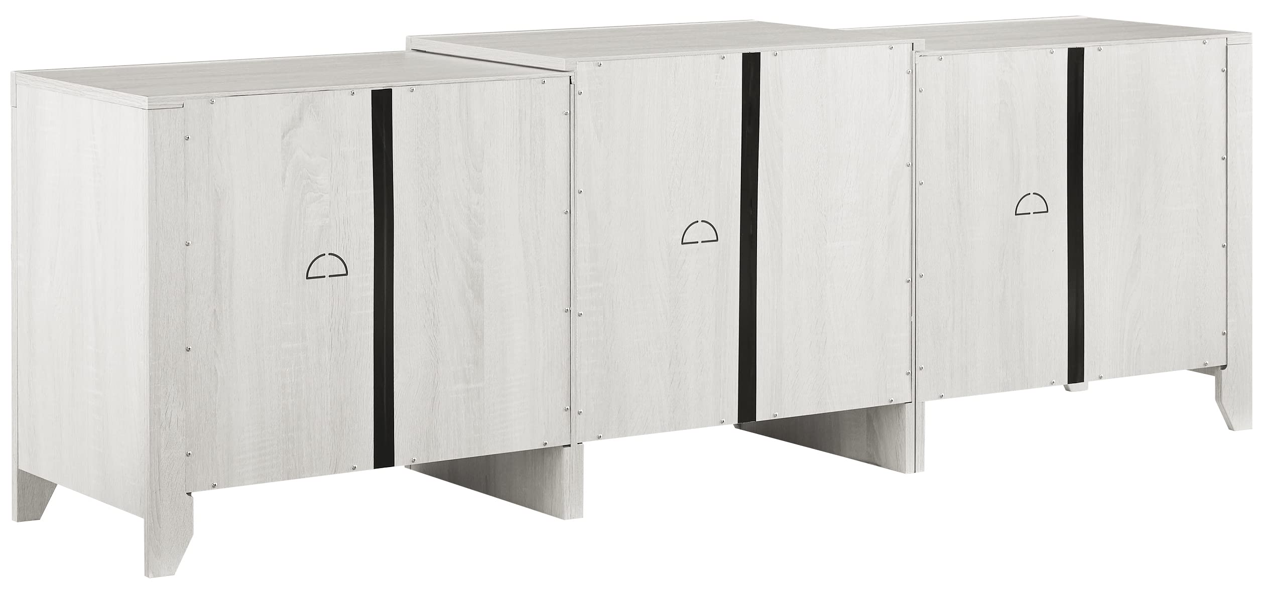 Crosley Furniture Ronin Low Profile Tv Stand For 75+ Inch Tvs, Entertainment Center With Storage Shelves, Whitewash