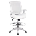 BOLISS 400lbs Mesh Ergonomic Office Drafting Chair Big Adjustable Foot Ring Height Adjustable Armrest (Wht)