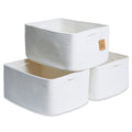 NaturalCozy Storage Baskets 16.8   x13   x7.6    Cotton Rope Woven Baskets for Organizing 3-Pack | Toy Storage Bins | Basket for