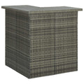 vidaXL Modern Poly Rattan Bar Table - 39.4"x19.7"x41.3", Corner Design, Durable Steel Frame, Ample Storage with 3 Shelves, Lightweight Construction - Perfect for Home, Garden, Bar, Restaurant