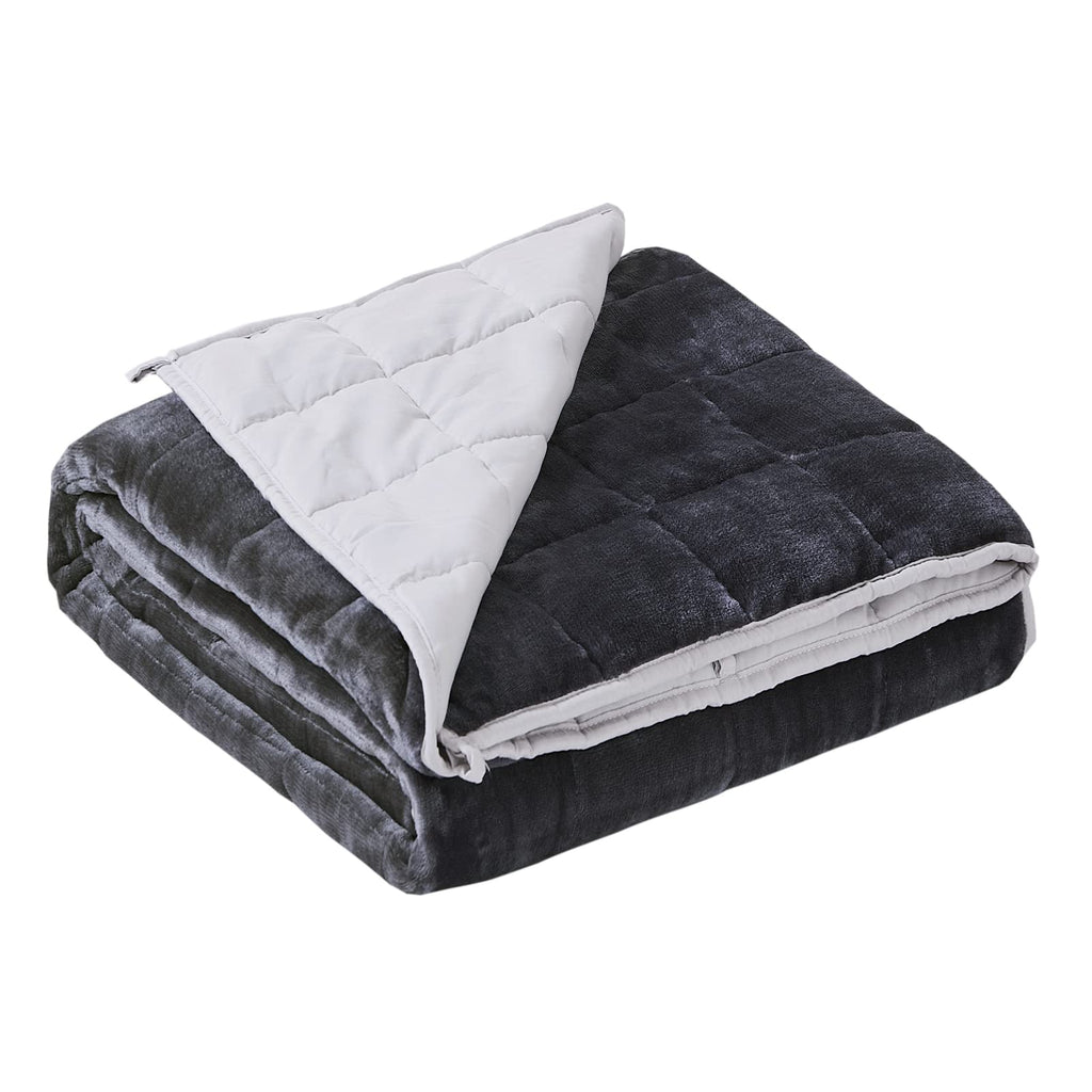 Satwip Weighted Blanket Queen Size 15Lbs Fuzzy Warm Flannel Throw Blanket With Soft Breathable Sanded, 60 X 80 Inches, Grey