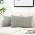 Fancy Homi 2 Packs Grey Lumbar Decorative Throw Pillow Covers 12X20 Inch For Living Room Couch Bed Sofa, Rustic Farmhouse Boho H