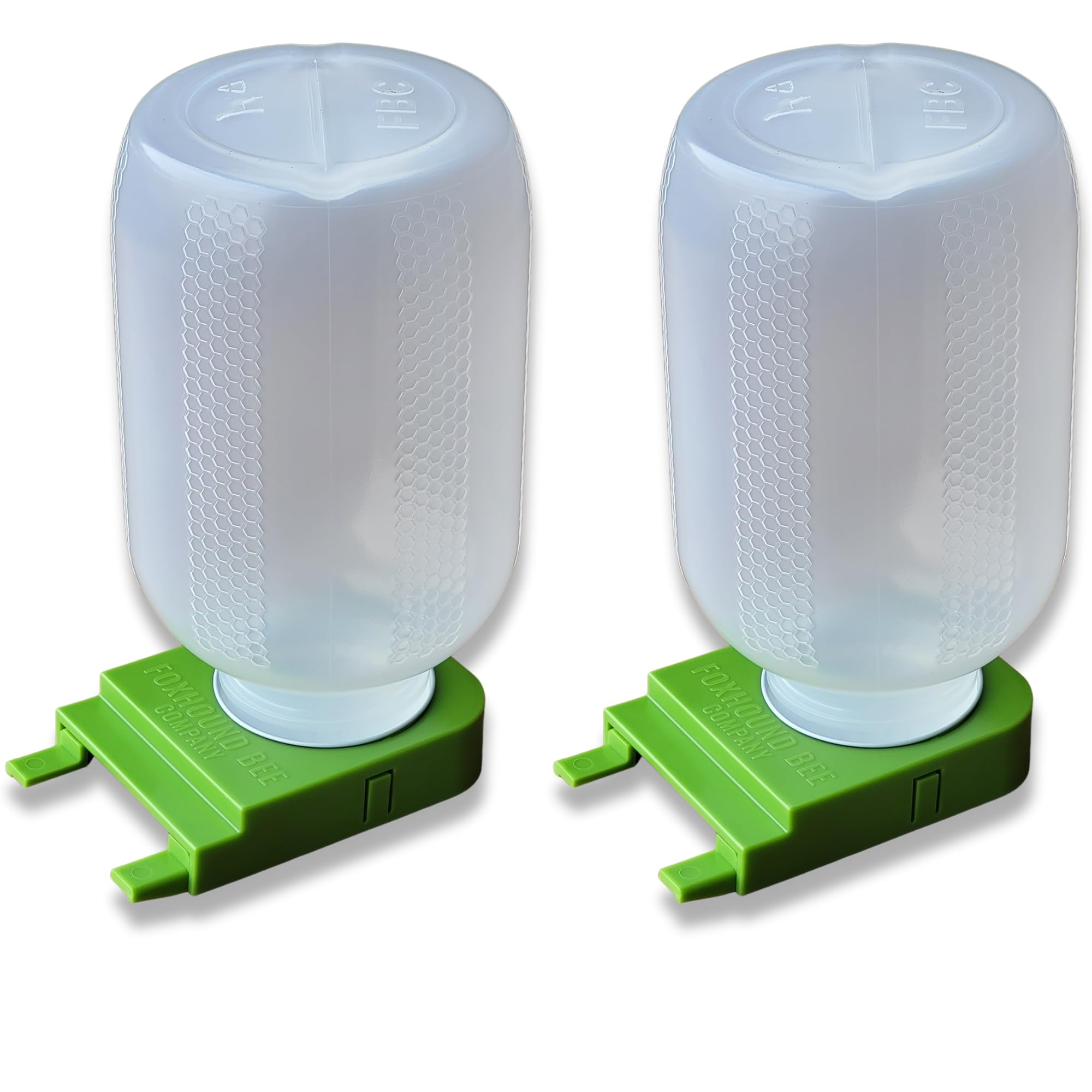 Foxhound Bee Co: Honey Bee Feeder For Beekeeping With Plastic Entrance Feeder And Extra Large Half Gallon Bottle For Feeding Sug