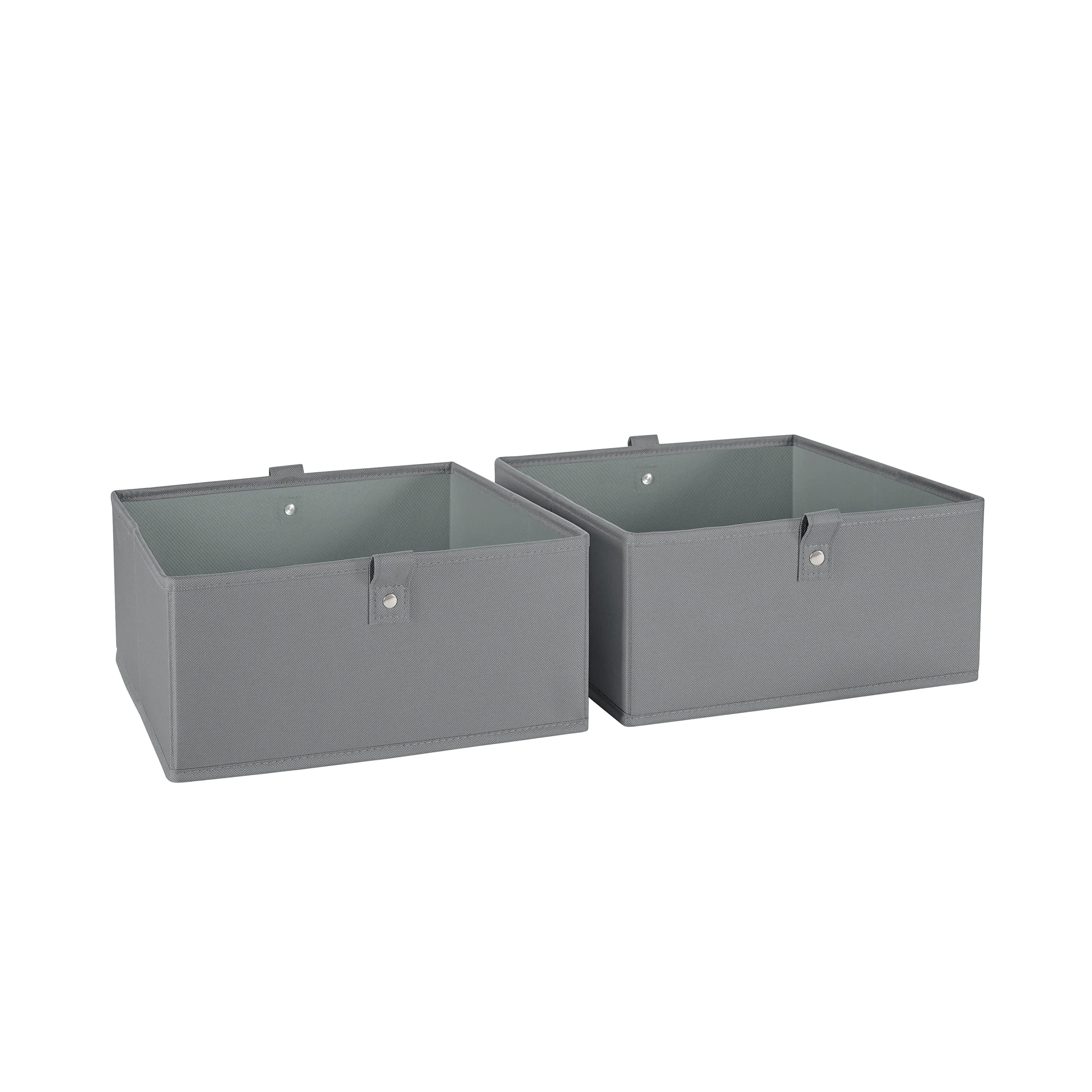 RiverRidge Kids 2pc 10.5in W x 5in H Folding Storage Bin Set - Gray