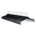 Amazon Basics Velvet, Non-Slip Skirt Clothes Hangers with Clips, Pack of 24, Black/Silver