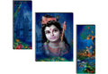 Saf Sanfjm31261 Uv Textured Self Adeshive Kanha Ji Religious Painting (18 Inch X 12 Inch, Multicolor) Set Of 3