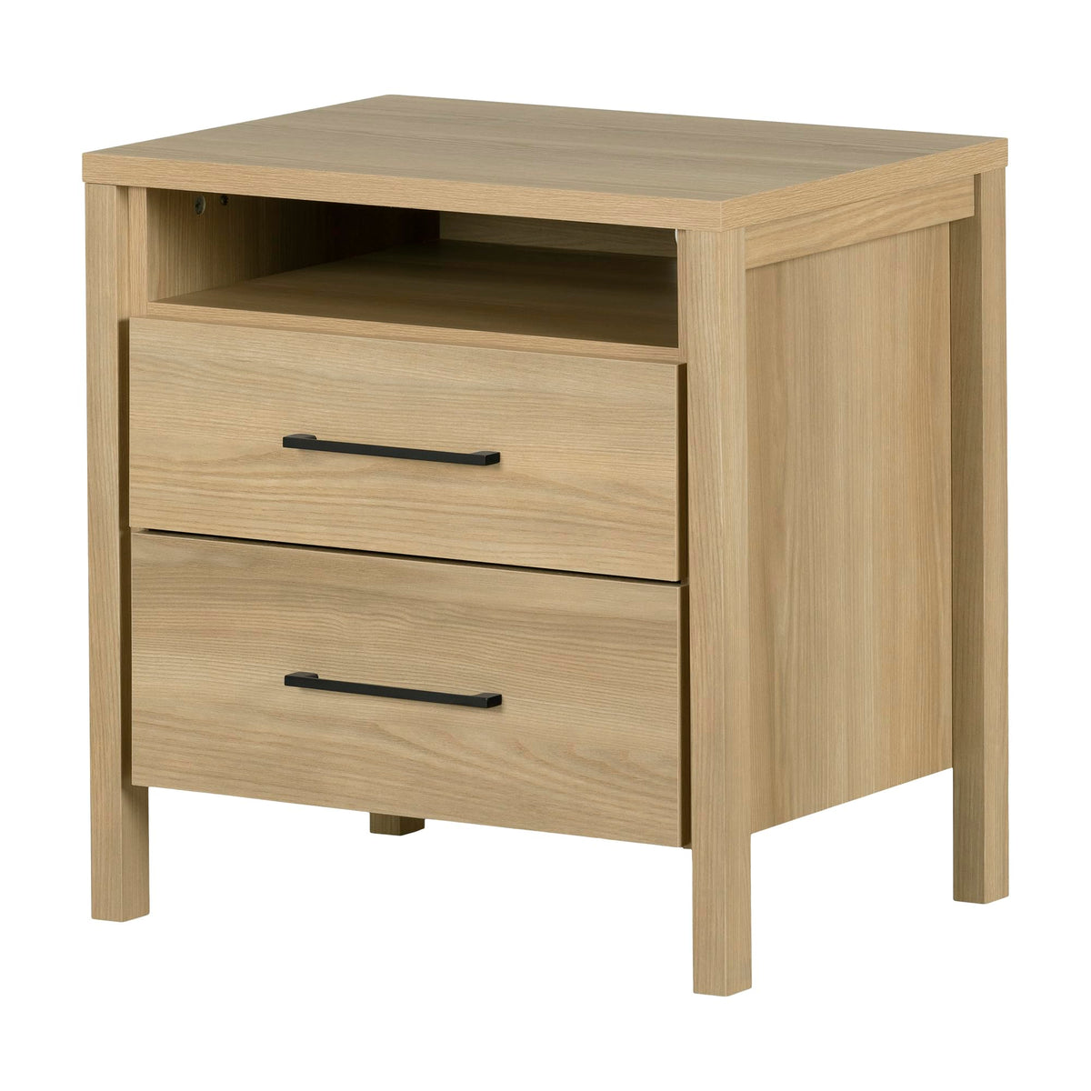 South Shore Gravity 2-Drawer Nightstand, Natural Ash