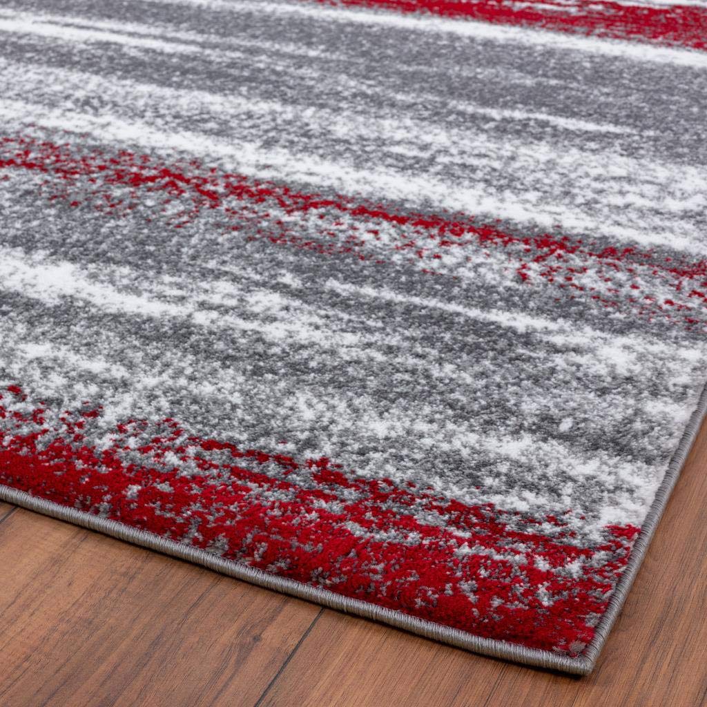 Luxe Weavers Modern Abstract Red 4X5 Area Rug