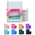 Yens Poly Bubble Mailers 8.5X12 200 Pack White Waterproof Self Seal Adhesive Shipping Bags, Cushioning Padded Envelopes For Ship