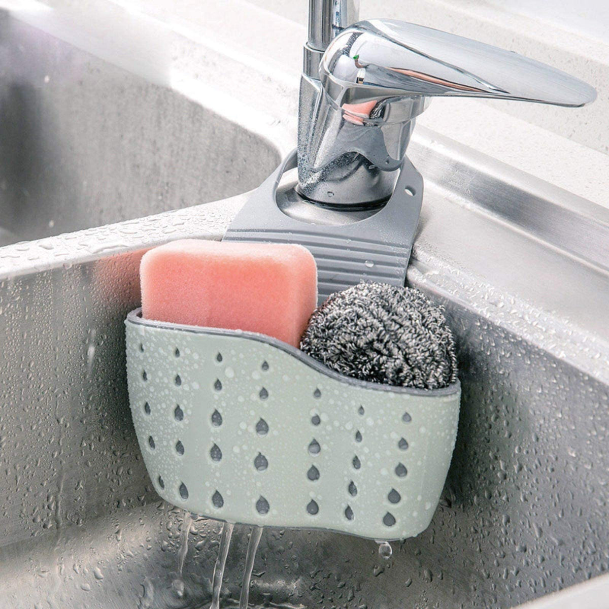 VANVENE Kitchen Sink Shelf Soap Sponge Drain Rack Holder Double Decker Hanging Basket Storage Suction Cup Kitchen Organizer Sink