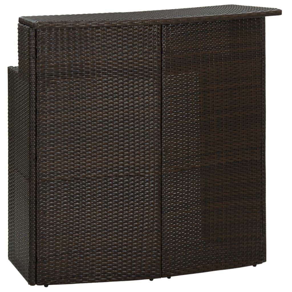 Patio Bar Table Brown 47.2&quot;x21.7&quot;x43.3&quot; Poly Rattan