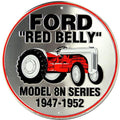 Signs 4 Fun Round Sign  Ford Red Belly Sign  12 Diameter  Embossed Aluminum Sign  Made in the USA