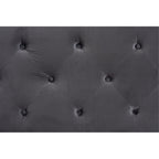 Baxton Studio Leone Grey Velvet Fabric Upholstered Full Size Headboard, Grey/Dark Brown