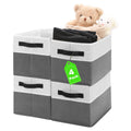 Wrrlors Storage Boxes [4 Pack], Foldable Storage Baskets, Fabric Closet Organizers and Home Organizers with Handles for Books, W