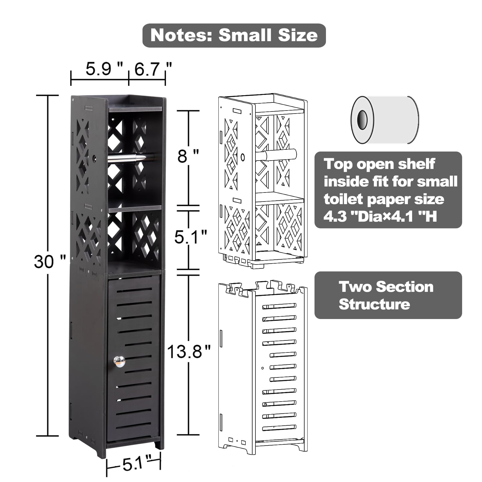 Toilet Paper Storage Cabinet,Toilet Paper Holder Stand,Bathroom Storage Cabinet With Roller,Slim Storage Cabinet For Small Space
