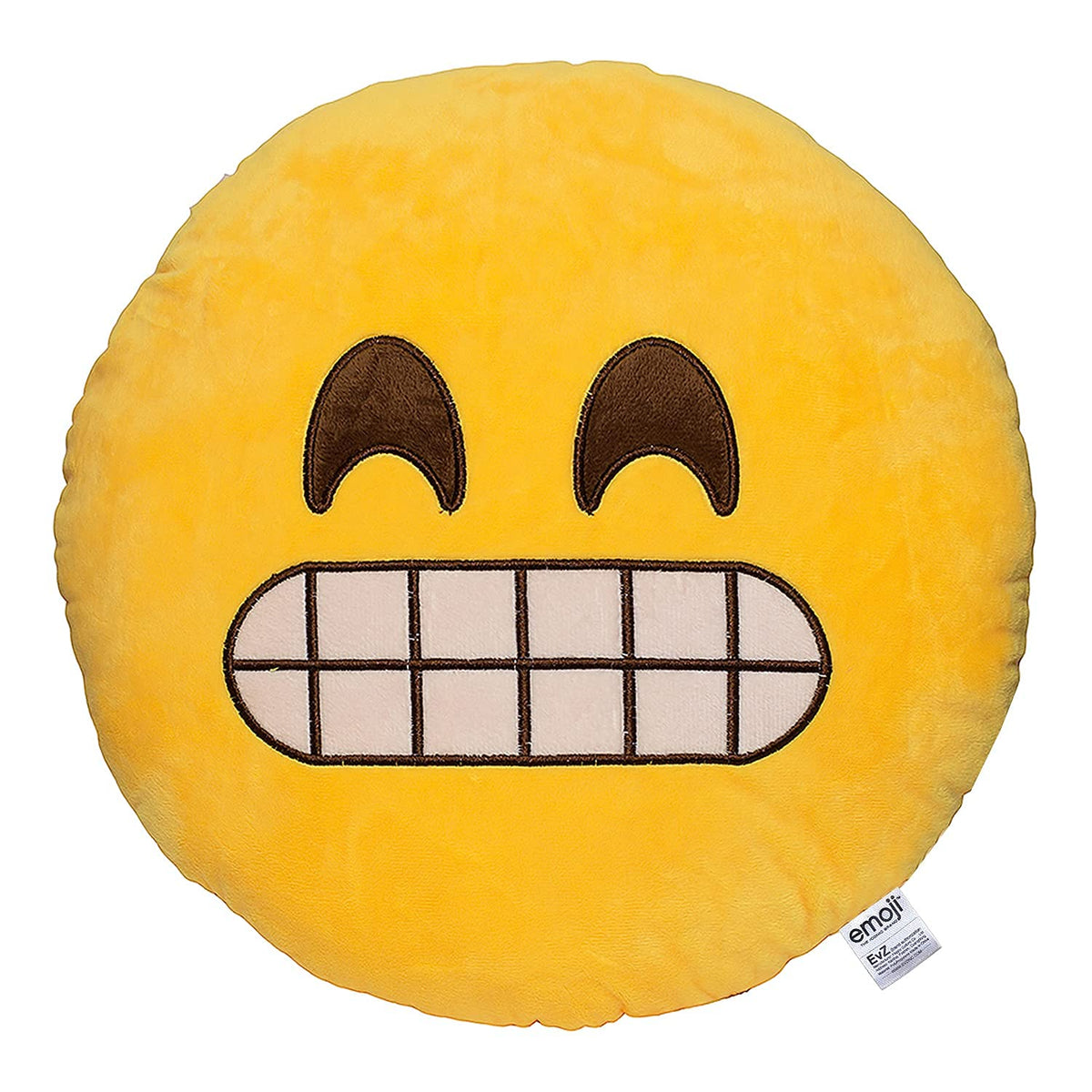 Evz Emoji Smirking Face Emoticon Cushion Stuffed Plush Soft Pillow, Official Certified, 32Cm Yellow