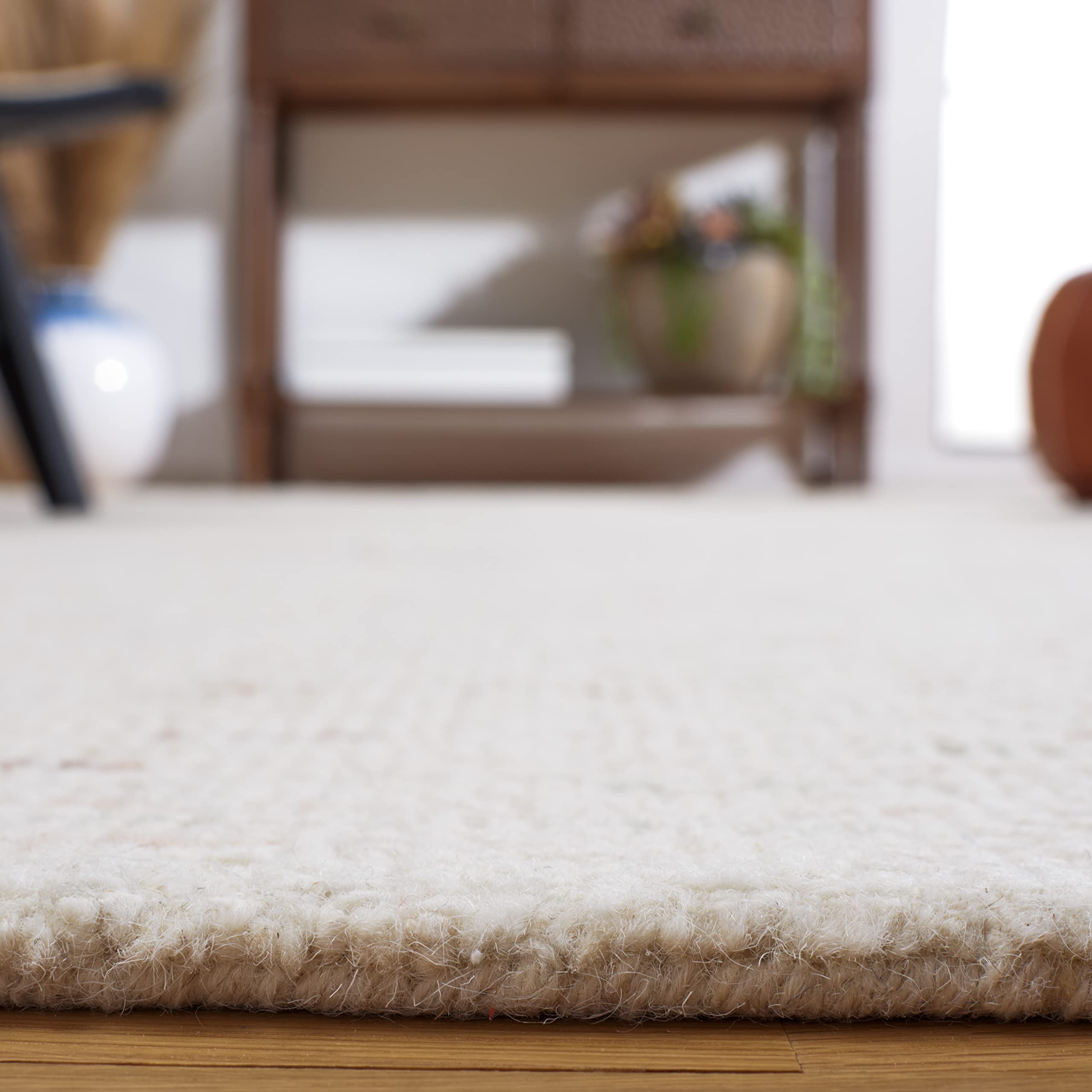 Safavieh Abstract Collection Area Rug - 6' X 9', Ivory & Brown, Handmade Wool, Ideal For High Traffic Areas In Living Room, Bedr