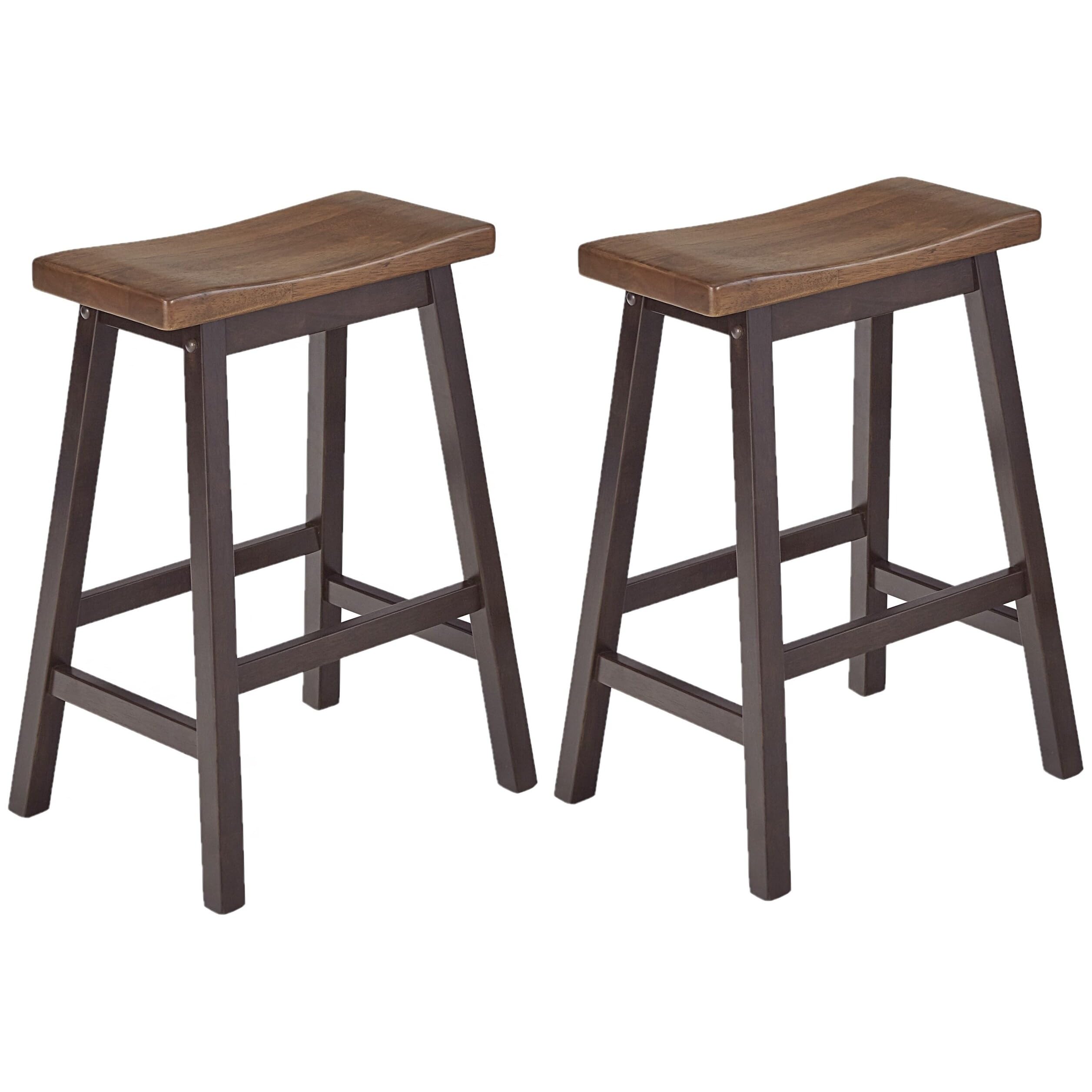 Progressive Furniture Kenny Counter Stools Set Of 2, 18&quot; W X 14&quot; D X 24&quot; H, Walnut/Chocolate