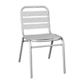 Flash Furniture Lila Commercial Silver Indoor-Outdoor Restaurant Stack Chair with Triple Slat Back