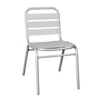 Flash Furniture Lila Commercial Silver Indoor-Outdoor Restaurant Stack Chair with Triple Slat Back