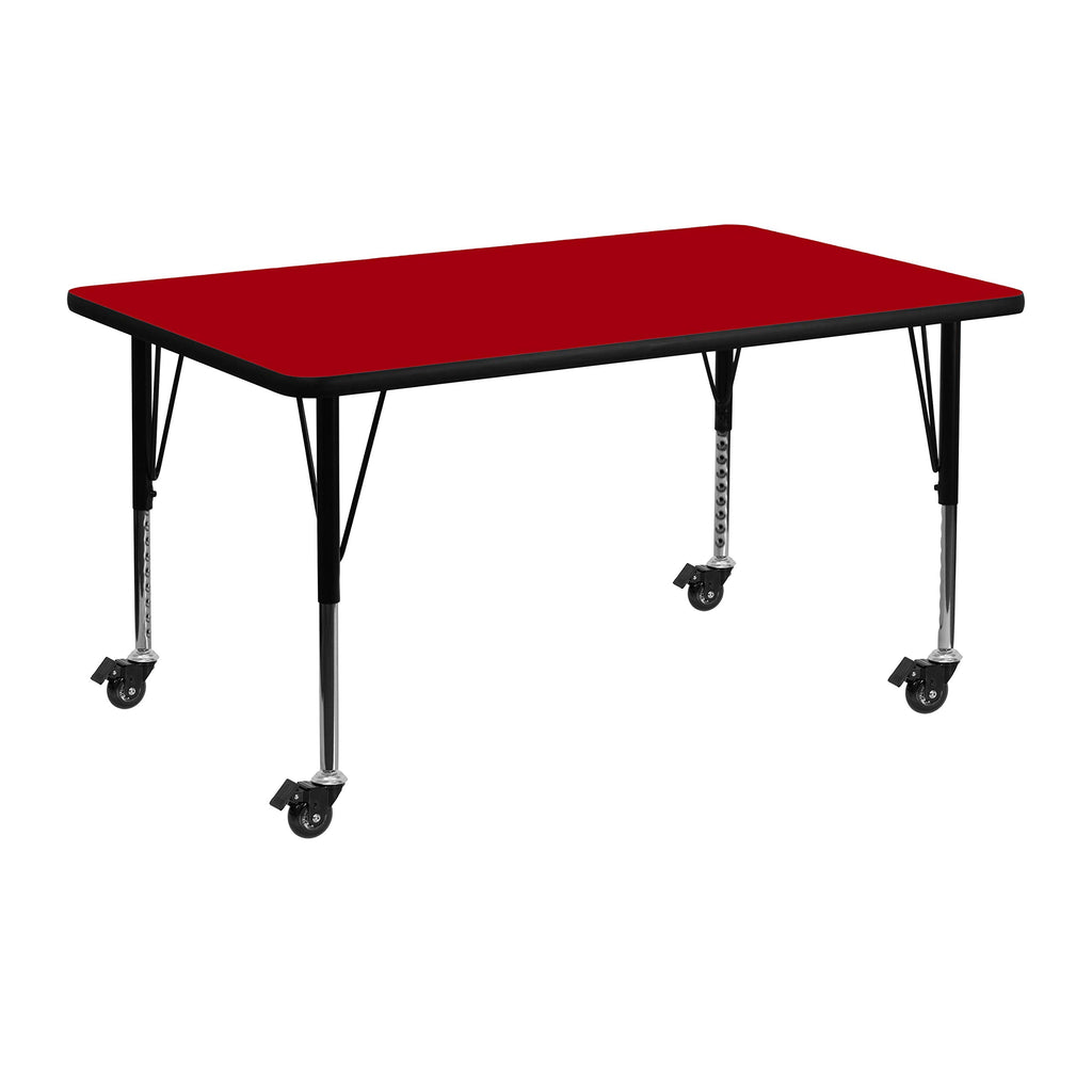 Flash Furniture 24X48 Rec Red Activity Table, 24 W X 48 L