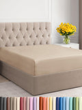 Queen Size Fitted Bed Sheet - Hotel Luxury Single Fitted Sheet Only - Fits Mattress Up To 16 - Extra Soft, Wrinkle Free, Breathable, And Cooling - Bottom Fitted Sheet - Cream Single Fitted Sheet Only