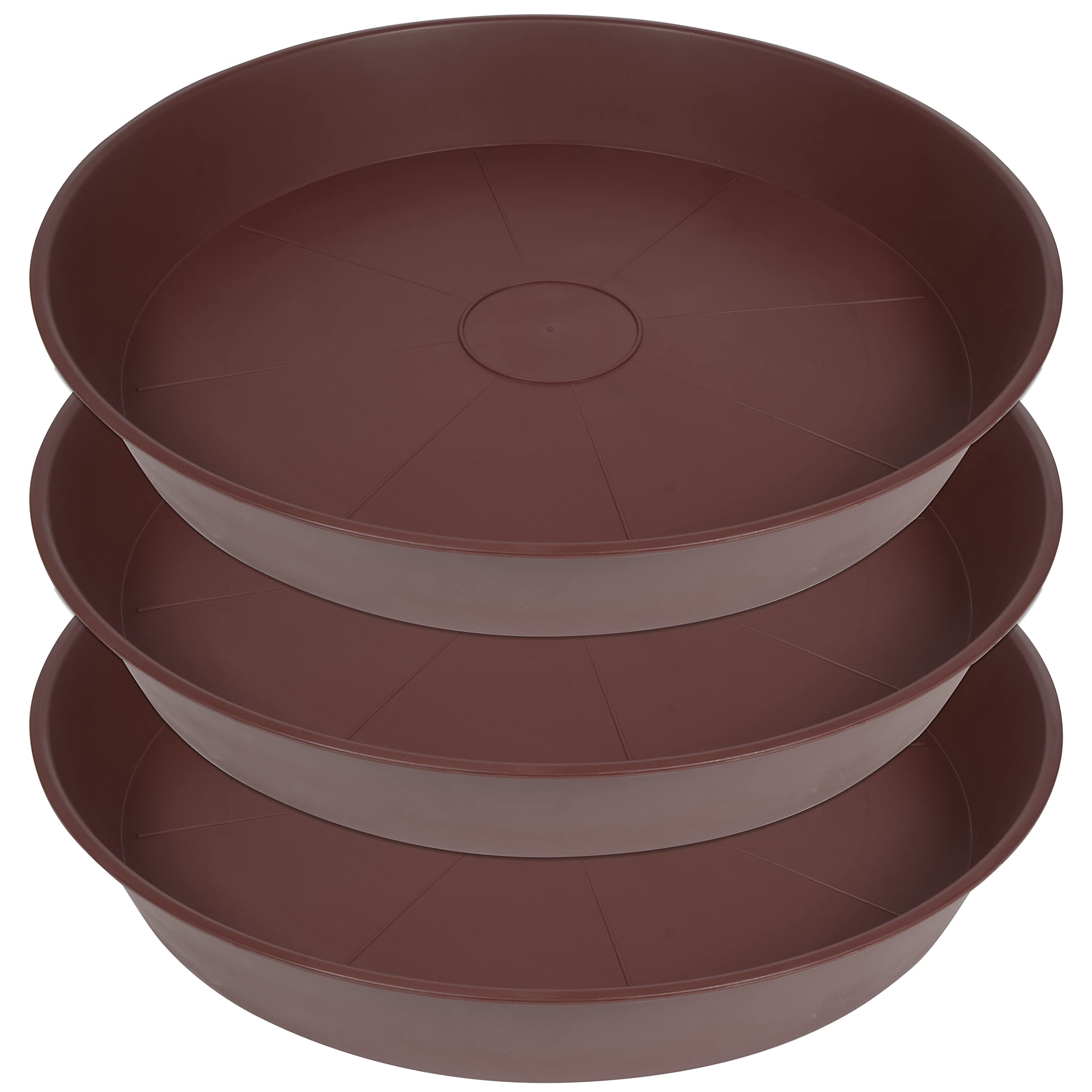Bleuhome 3 Pack Of 25 26 Inch Plant Saucer (22.7 Inch Base), 4.2' Depth, Large Deep Heavy Duty Plastic Flower Planter Water Tra