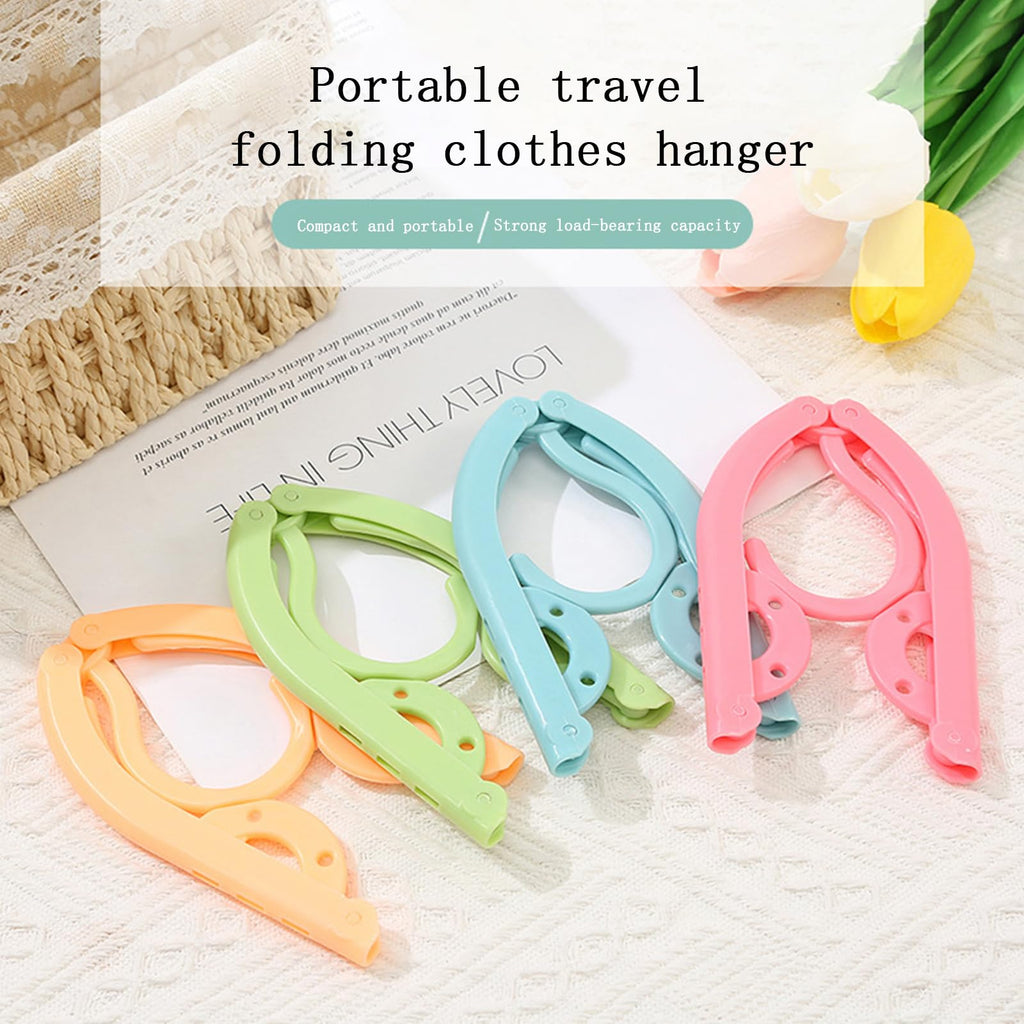 MYLDH 12Pcs Foldable Travel Hangers - Colorful Portable Space-Saving Clothes Hangers for Business Trips