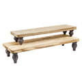 Ikee Design 2 Pcs Set Wooden Display Riser, Wood Cupcake Dessert Display Riser, Countertop Dessert Serving Stand, Cake Riser Sta
