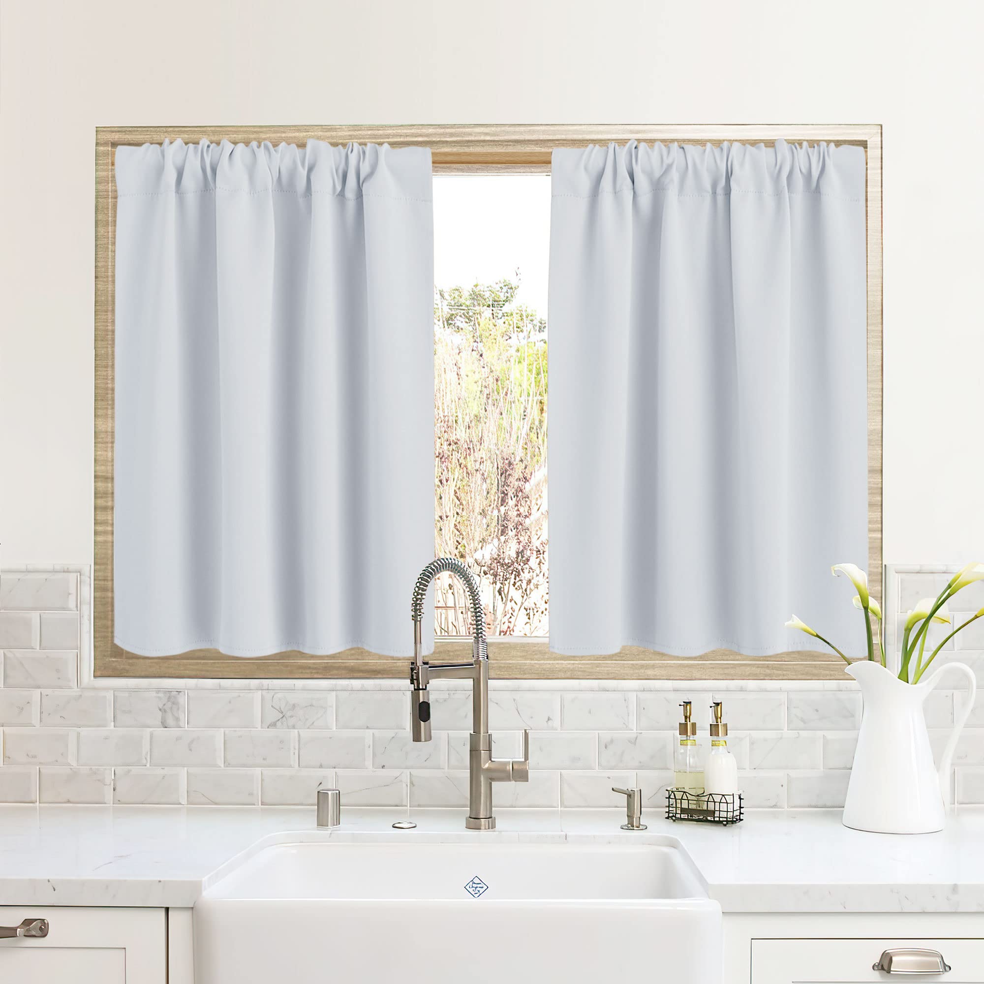 RYB HOME RV Camper Door Window Curtains -Blackout Privacy Curtains & Drapes for Bathroom Bedroom Kitchen Portable Travel Trailer