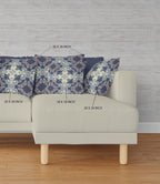 HomeRoots 28' X 28' Blue and Off White Broadcloth Floral Throw Pillow