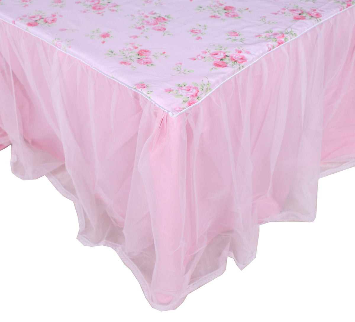 Lelva Dust Ruffled Bed Skirts Twin Xl Size Wrap Around Lace Bed Ruffle With Platform 18 Inch Deep Drop Cotton Floral Girls Bed S