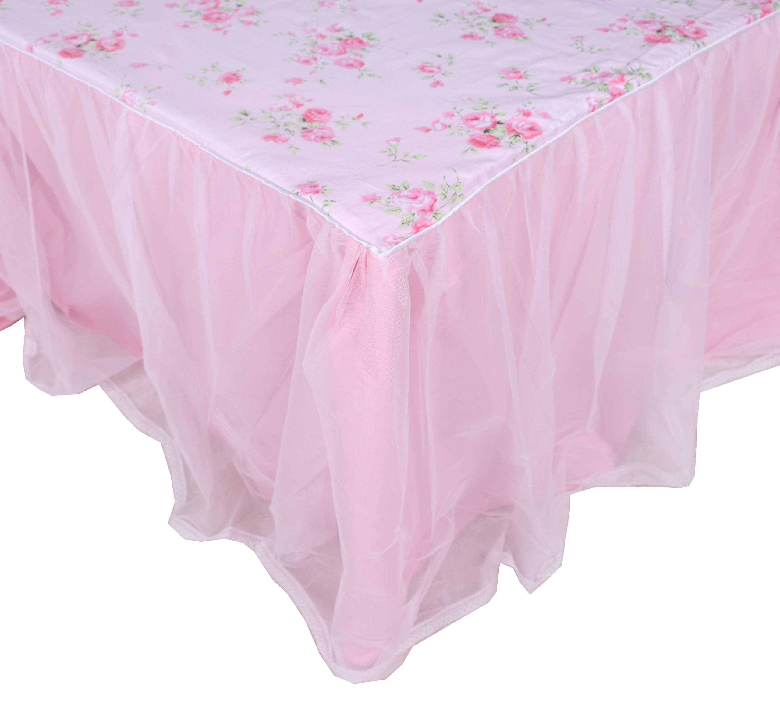 Lelva Dust Ruffled Bed Skirts Twin Xl Size Wrap Around Lace Bed Ruffle With Platform 18 Inch Deep Drop Cotton Floral Girls Bed S