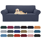2025 New Stretch Sofa Slipcovers Couch Cover For 3 Cushion Furniture Protector Sofa Covers With Elastic Bottom Jacquard Fabric Small Checks For Pets, Kids -Sofa, Charcoal
