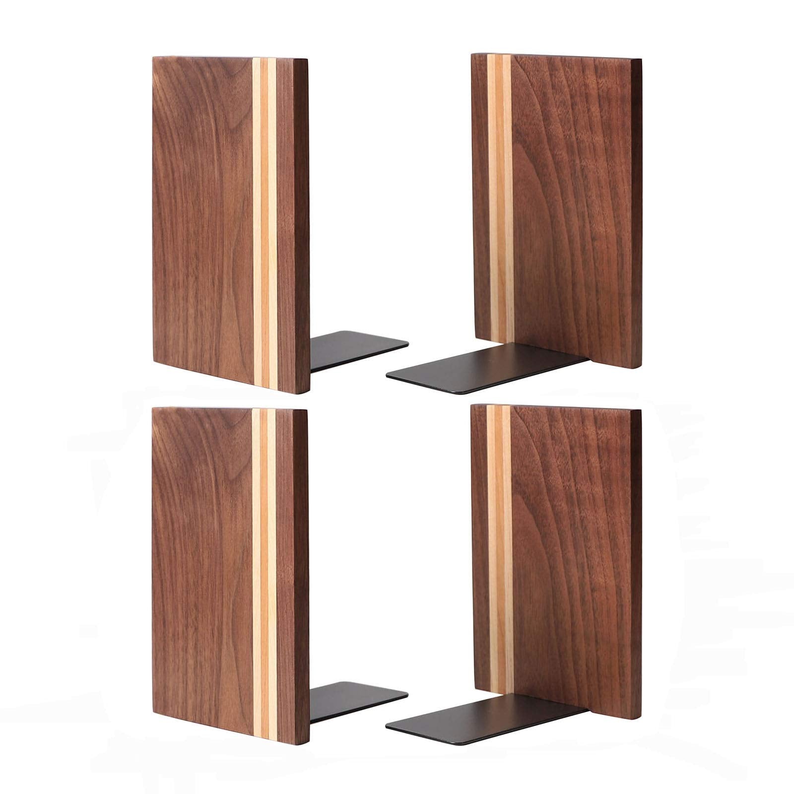 Muso Wood Artist Bookends, Decorative Bookshelf Book Ends Heavy Duty Bookends Desktop Organize Books Wooden Book Ends For Home O