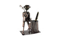 Wine Bodies Handmade Fisherman With Fishing Pole And Fish Metal Pen Or Pencil Holder