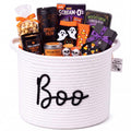 RattanView Large Halloween Boo Basket with Handles, Deep Round 11.8 Inch