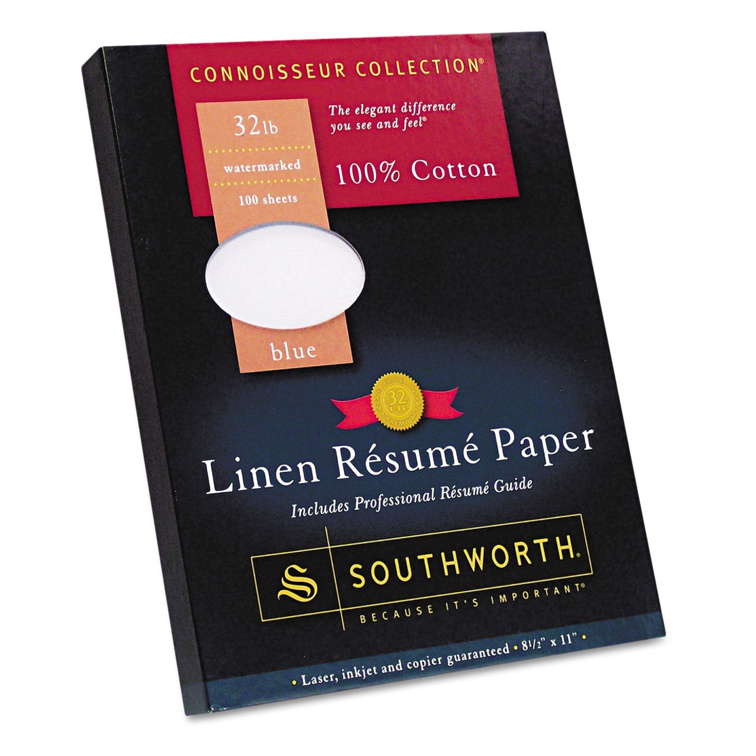 Southworth 100% Cotton R  Sum   Paper, 8 1/2' X 11', 32 Lb, 100% Recycled, Blue, Pack Of 100