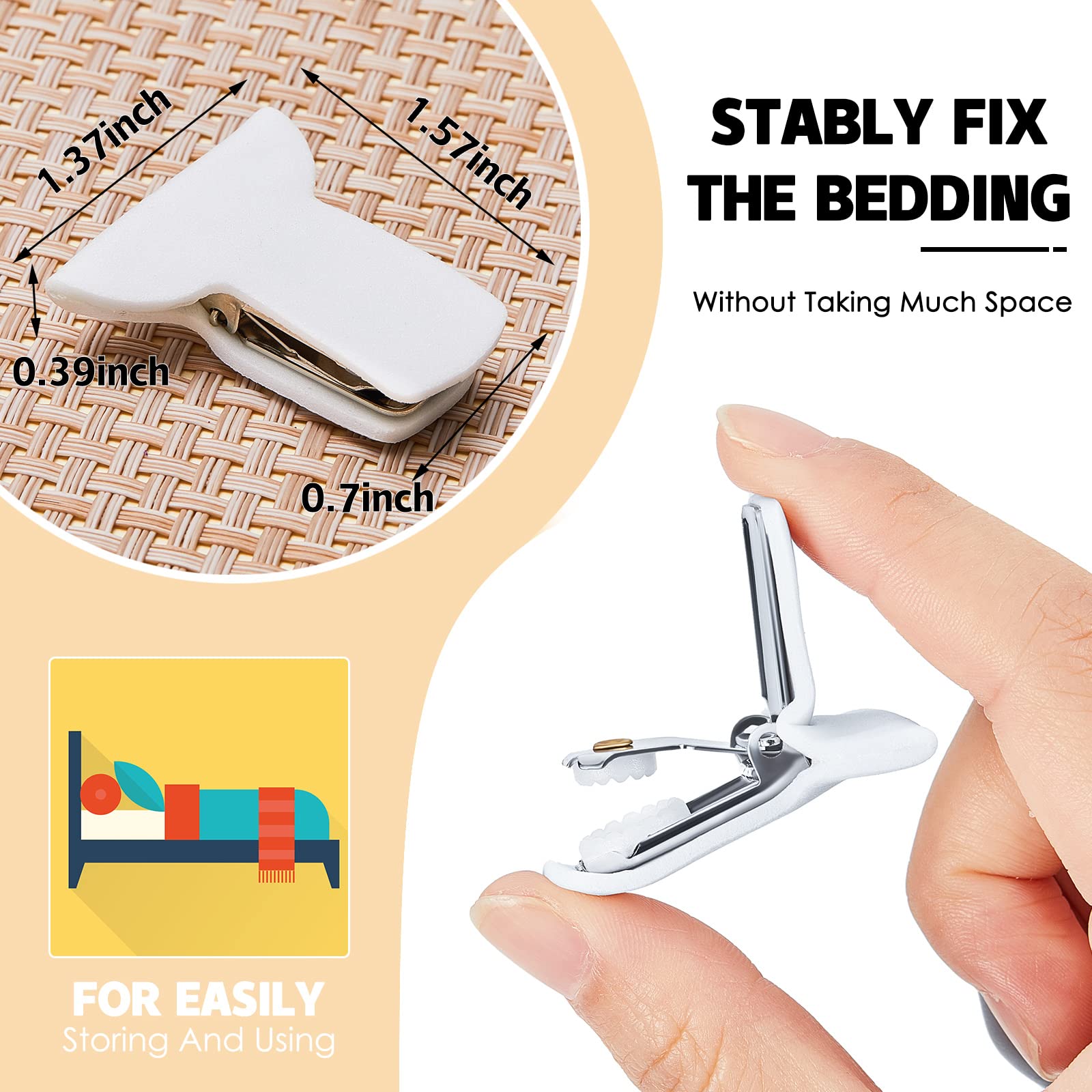 Padded Comforter Clips Duvet Clips White Padded Clips Blanket Fasteners To Secure Bedding For Preventing Comforters From Shiftin