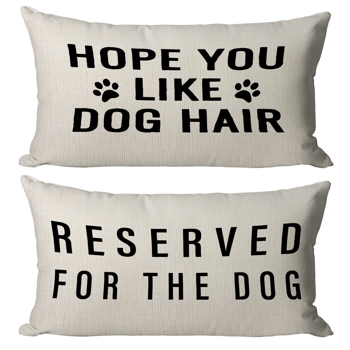 Mancheng-Zi Reserved For The Dog Throw Pillow Case Set Of 2,Dog Lover Gifts,Dog Decor,Funny Dog Pillow Cover,Gifts For Dog Moms