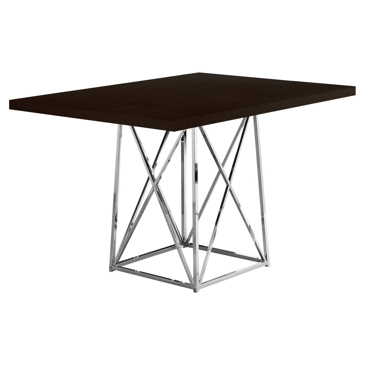 Monarch Specialties I Dining Table Metal Base, 36' x 48', Cappuccino