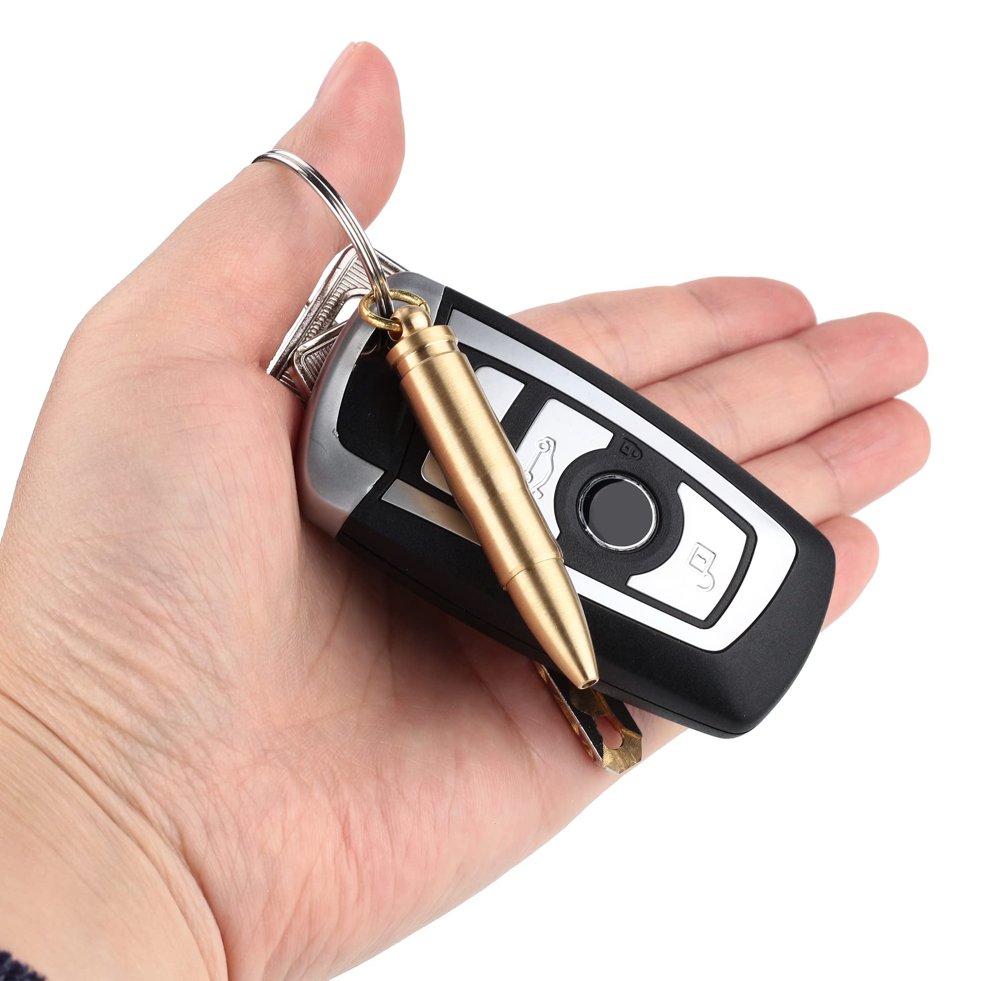 Smootherpro Mini Pen, Brass Edc Pocket Pen With Keychain, 63Mm In Lenth Small Pen For Travel, Wallet, Includes 5 Refill Cartridg