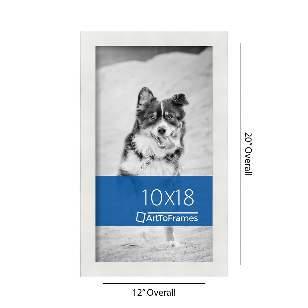 Arttoframes 10X18 Inch White Picture Frame, This 1.25 Inch Custom Poster Frame Is Soft White - Comes With Regular Glass And Corr