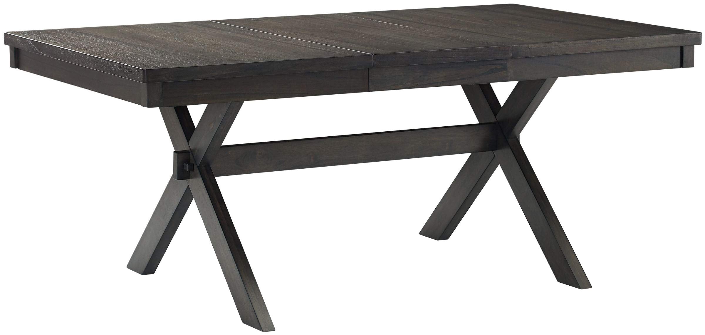 Crosley Furniture Hayden 4-Piece Modern Farmhouse Dining Table Set for 5 with 2 Slat Back Chairs and a Bench, Slate