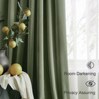 Lazzzy Blackout Velvet Curtains Green Thermal Insulated Curtains 108 Inch Extra Long Drapes For Bedroom Living Room Darkening Window Treatments Grommet Living Room Curtains Set Of 2 Panels Sage Green