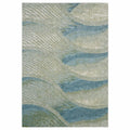 HomeRoots Ocean Heat-Set Polypropelene 3’ x 5’ Blue Beige Abstract Waves Modern Area Rug