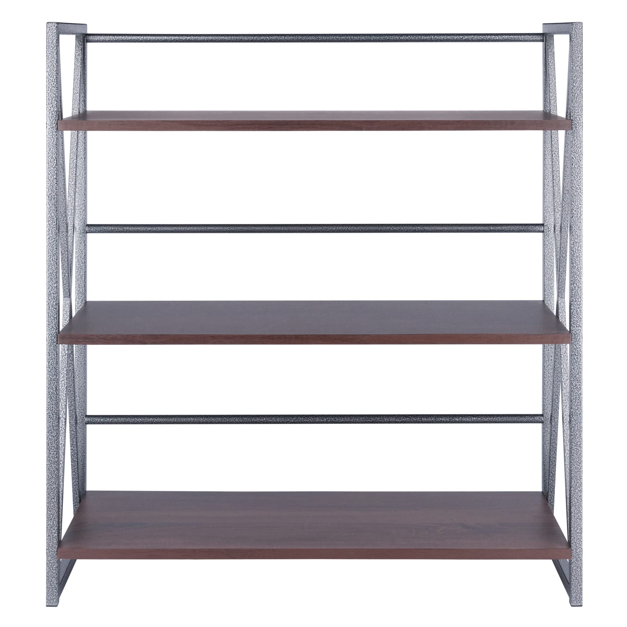 Winsome Wood Isa 3-Tier Shelf, Graphite and Walnut